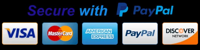 Sichere Zahlung mit PayPal, Visa und Mastercard